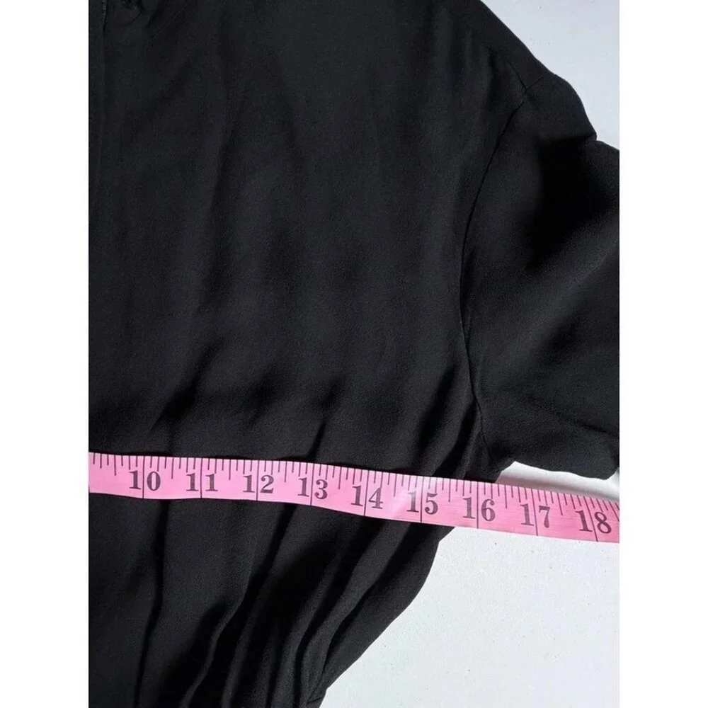 REISS Black Wide Leg Jumpsuit Belted Mock Neck Tailored Size US 2 - Picture 5 of 8